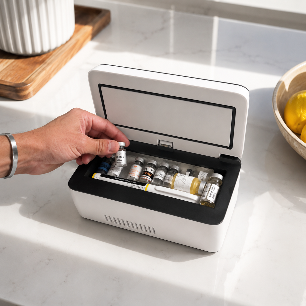 VIALYX peptide cooler with vials